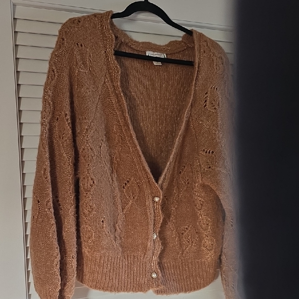 Love Riche Tan Knit Cardigan